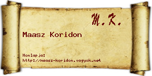 Maasz Koridon névjegykártya